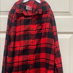 Cat & Jack Red and Black Plaid Long Sleeve Shirt pre loved